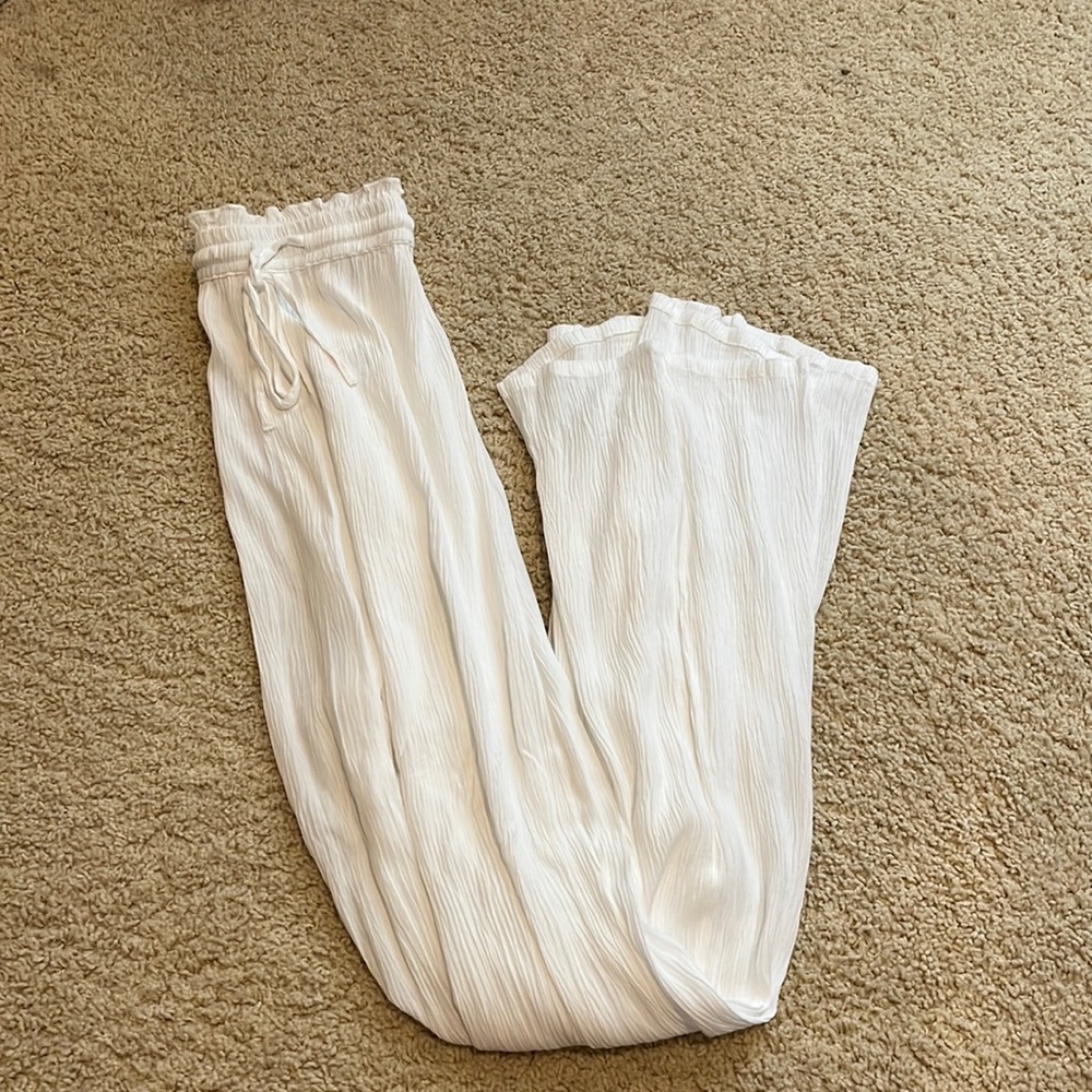 White flowy, cover-up pants